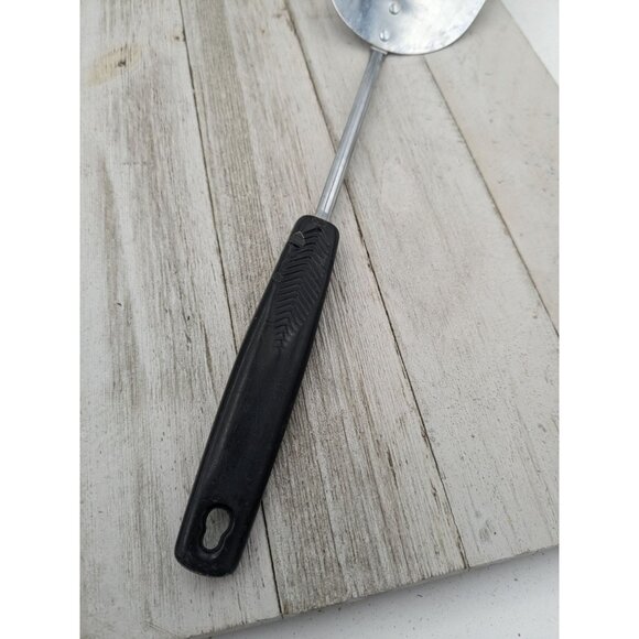 Chief Slotted Spatula Flipper Server 12 1/2" Black Handle Chrome - Picture 3 of 8